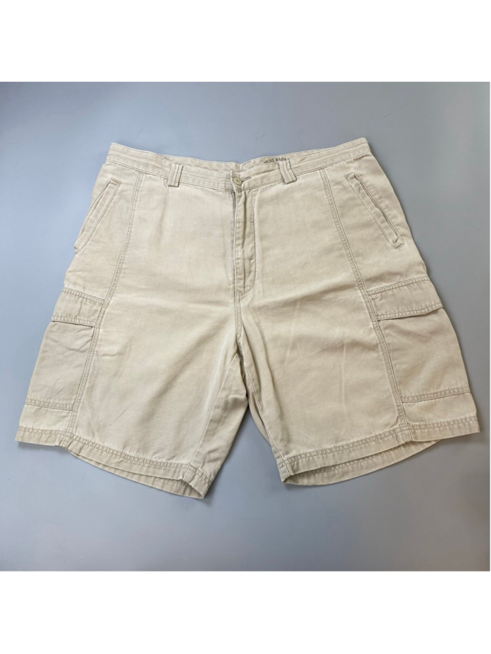 Tommy Bahama Cargo Shorts Waist 38 Beige Tencel Canvas Beach Summer Dad Utility